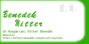 benedek mitter business card